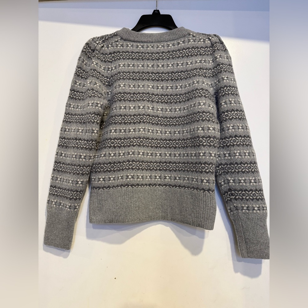 Faherty Gray Patterned Crew Neck Sweater - image 3